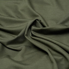 Tissu polo maille piquée vert kaki  - pretty mercerie - mercerie en ligne