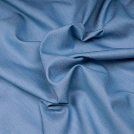 Tissu tencel et coton effet denim bleu cerulean - pretty mercerie - mercerie en ligne