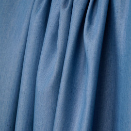 Tissu tencel et coton effet denim bleu cerulean - pretty mercerie - mercerie en ligne