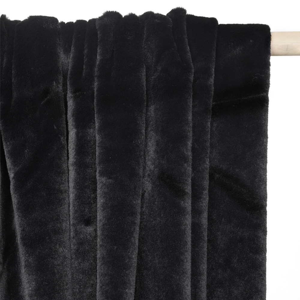 Tissu fausse fourrure noir - pretty mercerie - mercerie en ligne