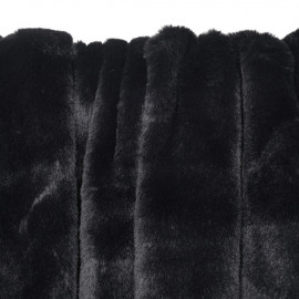 Tissu fausse fourrure noir - pretty mercerie - mercerie en ligne