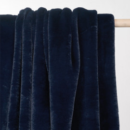 Tissu fausse fourrure bleu pétrole - pretty mercerie - mercerie en ligne