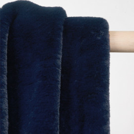 Tissu fausse fourrure bleu pétrole - pretty mercerie - mercerie en ligne
