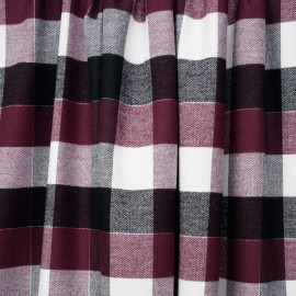 Tissu Flanelle de coton à carreaux et chevrons noir rhododendron blanc cassé et fil argent - pretty mercerie - mercerie en ligne