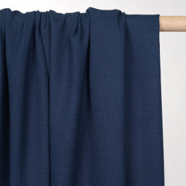 tissu double gaze de coton bleu insignia  - pretty mercerie - mercerie en ligne