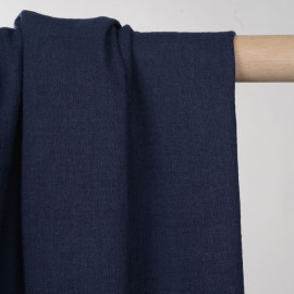 tissu double gaze de coton bleu insignia  - pretty mercerie - mercerie en ligne