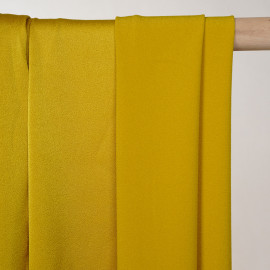 Tissu crêpe triacétate moutarde pretty mercerie - mercerie en ligne