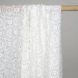 Tissu Jacquard Jardin d'hiver Blanc