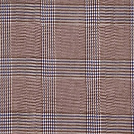 Tissu Prince de Galles chocolat, blanc et bleu - pretty mercerie - mercerie en ligne
