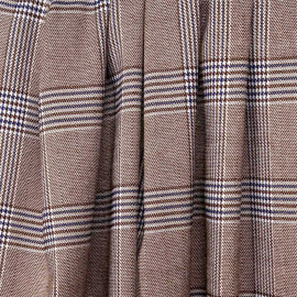 Tissu Prince de Galles chocolat, blanc et bleu - pretty mercerie - mercerie en ligne