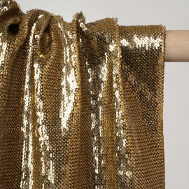 TISSU SEQUIN EFFET CUIR NOIR