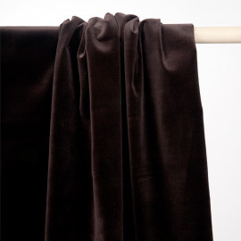 Tissu velours ras marron grain de café  - pretty mercerie - mercerie en ligne