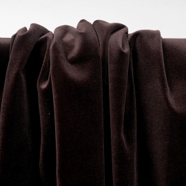 Tissu velours ras marron grain de café  - pretty mercerie - mercerie en ligne