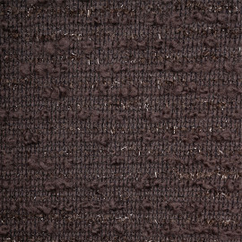 tissu lainage maille marron foncé à lignes bouclettes et fil lurex marron -pretty mercerie - mercerie en ligne