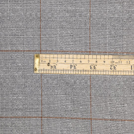 Tissu Prince de Galles noir et blanc à motif ethnique et lignes caramel -pretty mercerie - mercerie en ligne