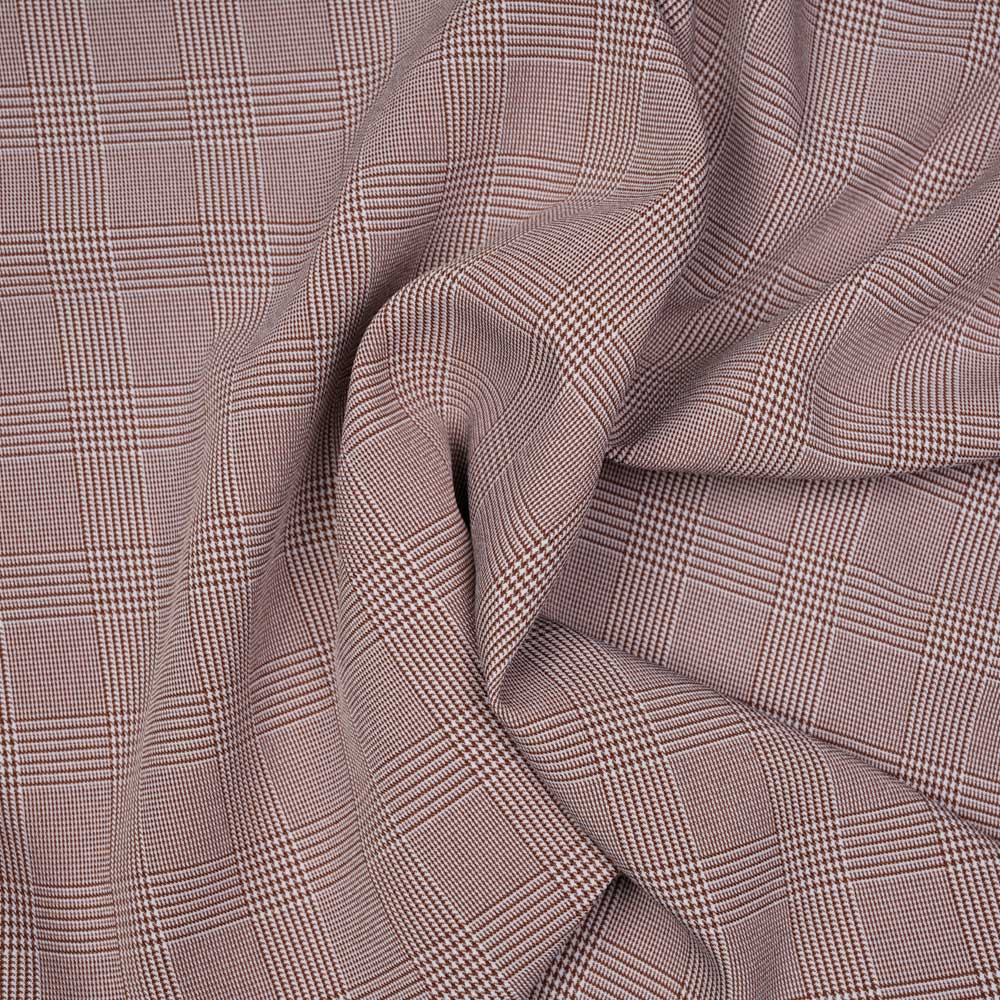 Tissu Prince de Galles sequoia et blanc - pretty mercerie - mercerie en ligne