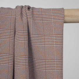 Tissu Prince de Galles sequoia et blanc - pretty mercerie - mercerie en ligne