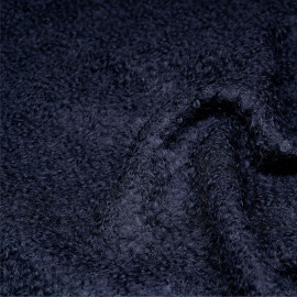 Tissu maille mohair bouclé bleu éclipse - pretty mercerie - mercerie en ligne