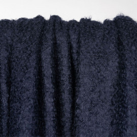 Tissu maille mohair bouclé bleu éclipse - pretty mercerie - mercerie en ligne