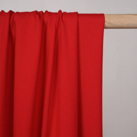 Tissu crêpe proviscose true red - pretty mercerie - mercerie en ligne