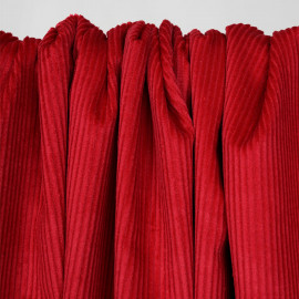 Tissu velours côtelé coton rouge scarlet - pretty mercerie - mercerie en ligne