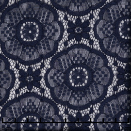 Tissu dentelle bleu éclipse motif romantic flower - pretty mercerie - mercerie en ligne