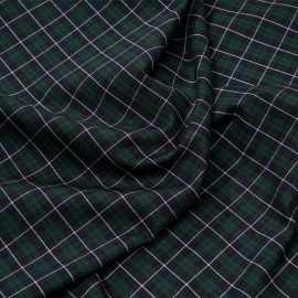 Tissu coton et lycra tartan bleu et vert - pretty mercerie - mercerie en ligne