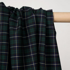Tissu coton et lycra tartan bleu et vert - pretty mercerie - mercerie en ligne