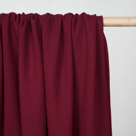 tissu double gaze de coton rumba red  - pretty mercerie - mercerie en ligne