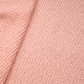Tissu laine gaufré rose corail  - pretty mercerie - mercerie en ligne