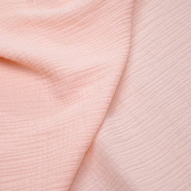 tissu double gaze de coton rose pearl blush  - pretty mercerie - mercerie en ligne