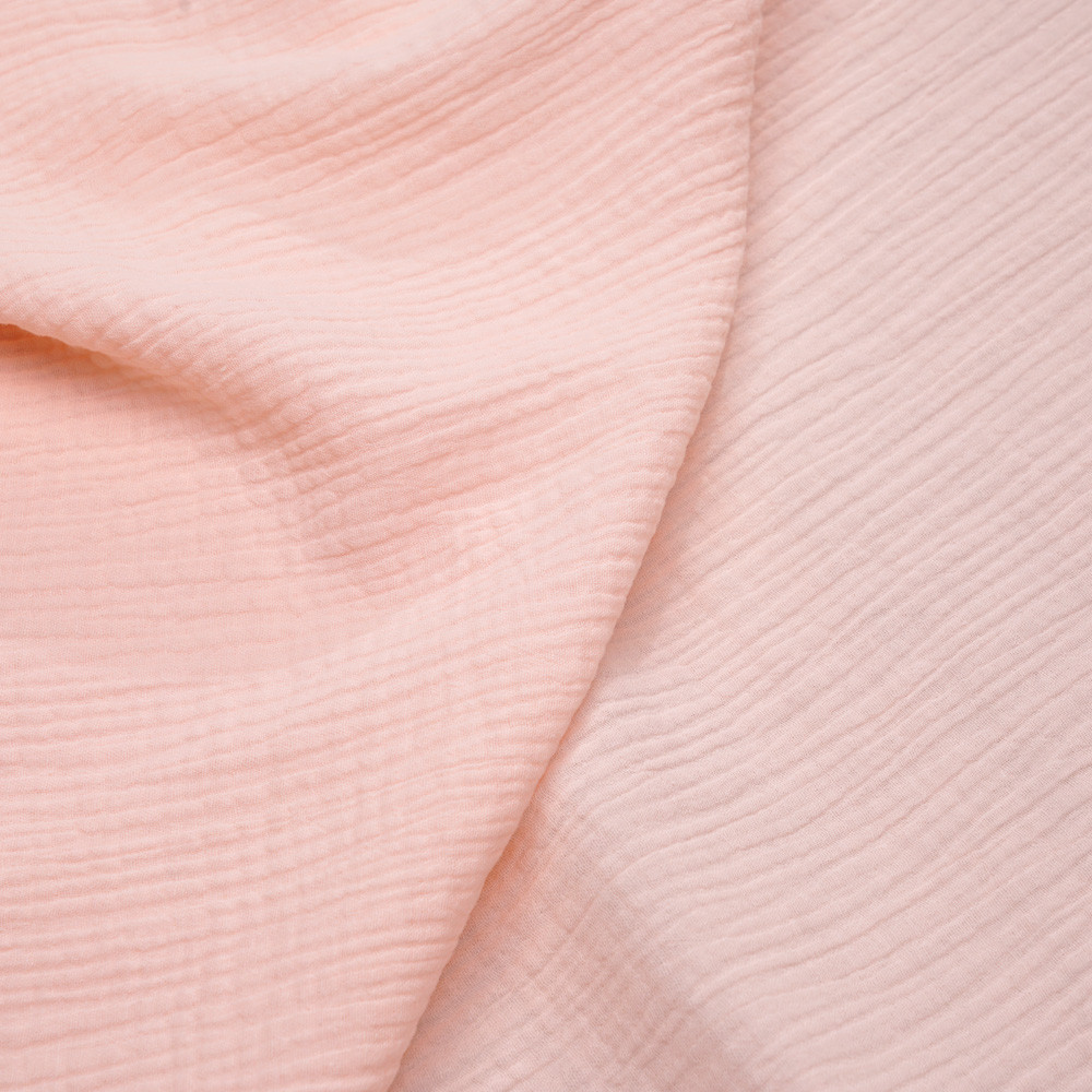 tissu double gaze de coton rose pearl blush  - pretty mercerie - mercerie en ligne