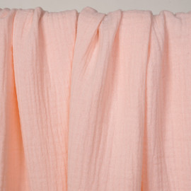tissu double gaze de coton rose pearl blush  - pretty mercerie - mercerie en ligne