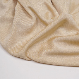 Tissu maillot de bain beige et paillettes or - pretty mercerie - mercerie en ligne