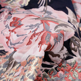 Tissu Jacquard Jardin d'hiver Blanc