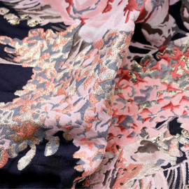 Tissu Jacquard Jardin d'hiver Blanc