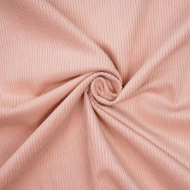 Tissu velours côtelé coton rose corail - pretty mercerie - mercerie en ligne