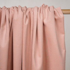 Tissu velours côtelé coton rose corail - pretty mercerie - mercerie en ligne