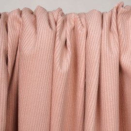 Tissu velours côtelé coton rose corail - pretty mercerie - mercerie en ligne