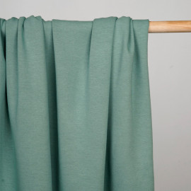 Tissu sweat gratté vert sauge - pretty mercerie - mercerie en ligne