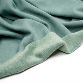 Tissu sweat gratté vert sauge - pretty mercerie - mercerie en ligne