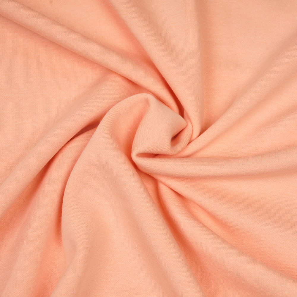 Tissu sweat gratté tropical peach - pretty mercerie - mercerie en ligne
