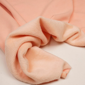 Tissu sweat gratté tropical peach - pretty mercerie - mercerie en ligne