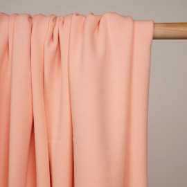 Tissu sweat gratté tropical peach - pretty mercerie - mercerie en ligne