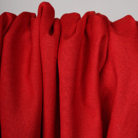Tissu lin et viscose rouge bittersweet - pretty mercerie - mercerie en ligne