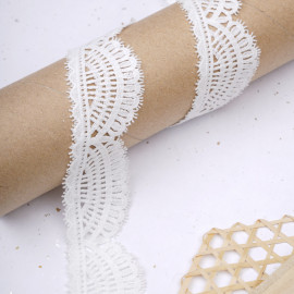 Ruban guipure blanc cassé à motif éventail gatsby  - pretty mercerie - mercerie en ligne