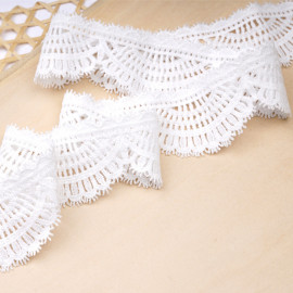 Ruban guipure blanc cassé à motif éventail gatsby  - pretty mercerie - mercerie en ligne