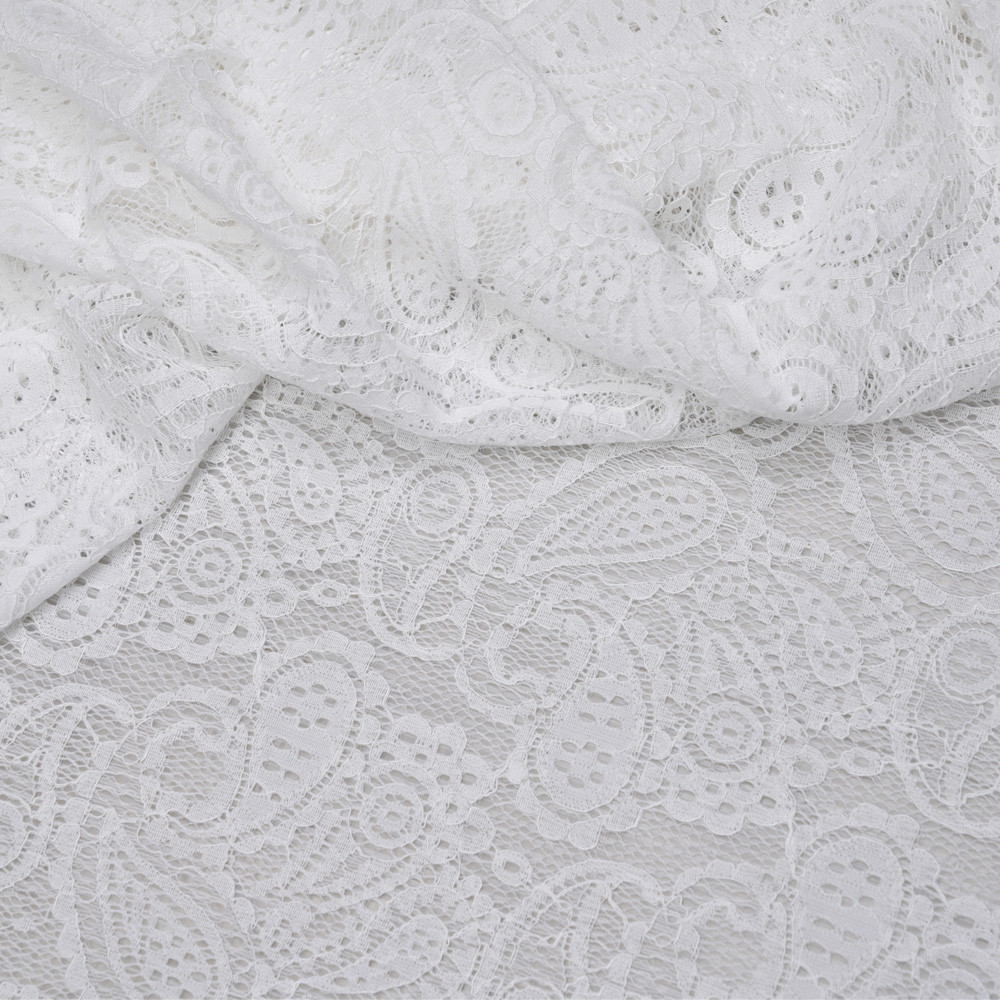 Tissu Jacquard Jardin d'hiver Blanc