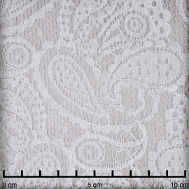 Tissu dentelle blanc cassé à motif paisley  - pretty mercerie - mercerie en ligne