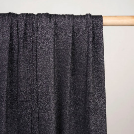 Tissu maillot de bain noir fil lurex argent - pretty mercerie - mercerie en ligne